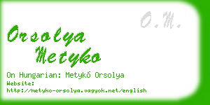 orsolya metyko business card