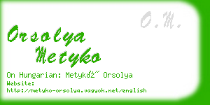 orsolya metyko business card